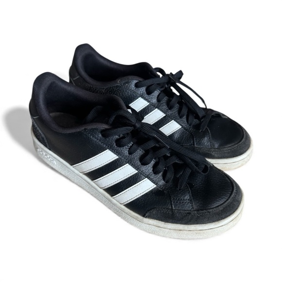 adidas Other - Adidas Classic 3-Stripe Low Top Leather Sneakers Retro Streetwear Black 10.5